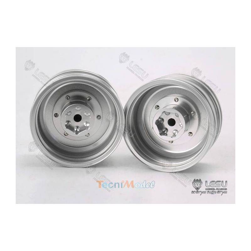 Pair of Front Aluminum Rim with hexagon for 1/14 Mercedes RC Truck by LESU
LESU W-2053-B