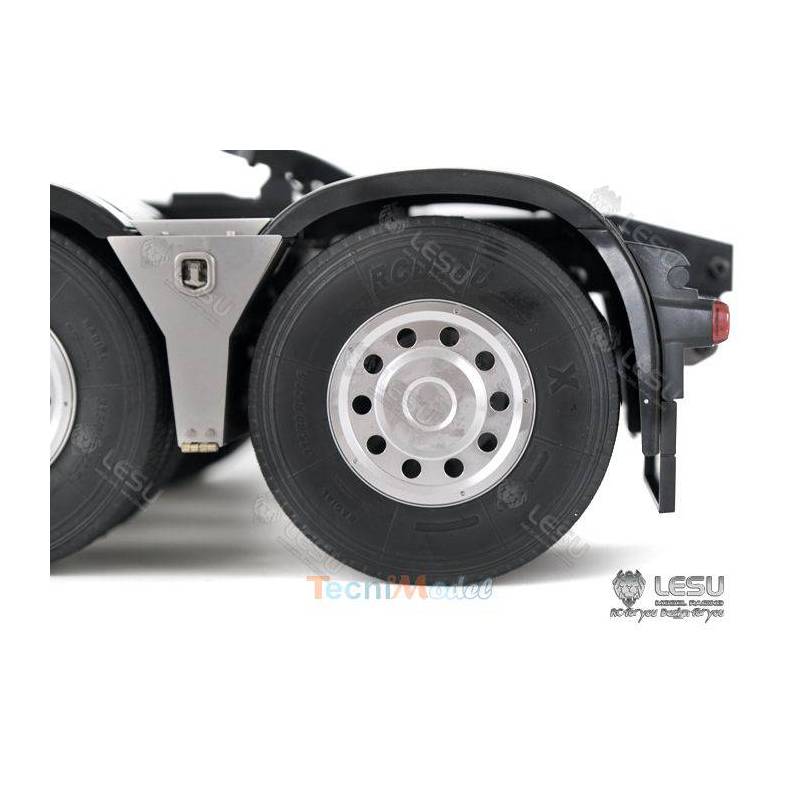 Pair of twin aluminum rims for Mercedes 1/14 RC Trucks by LESU