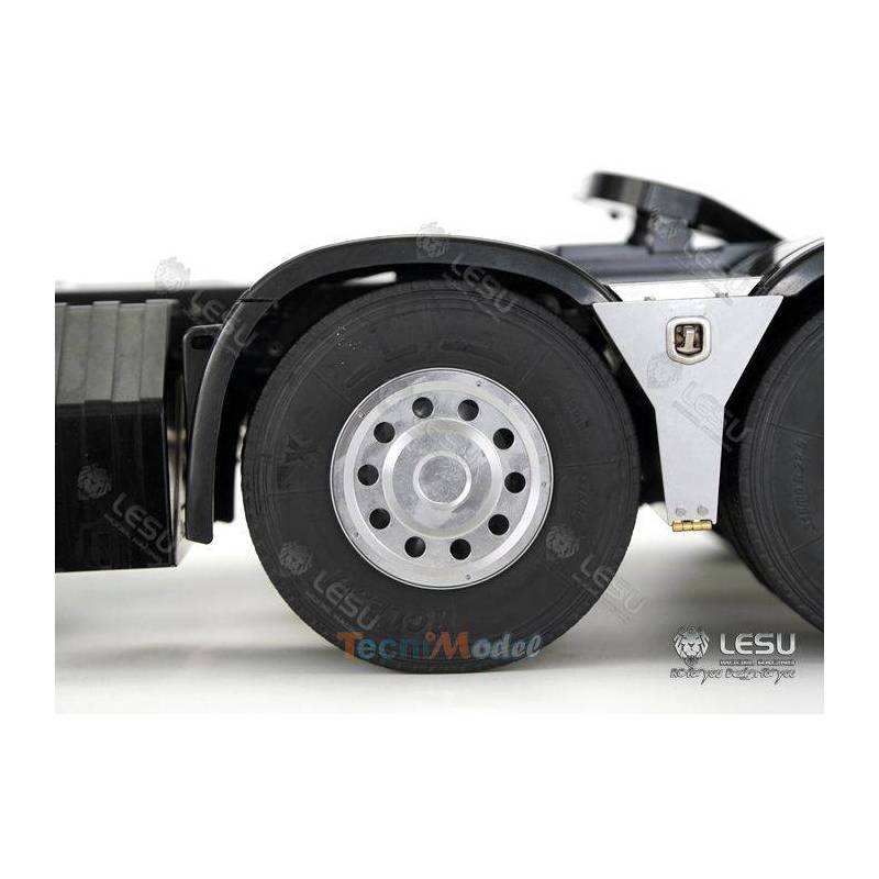 Pair of twin aluminum rims for Mercedes 1/14 RC Trucks by LESU