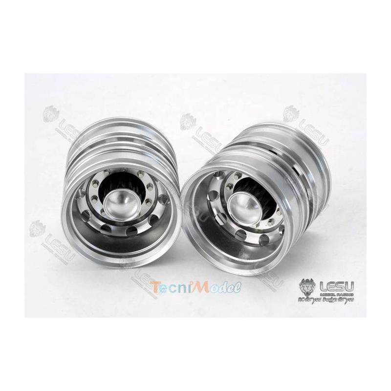 Pair of twin rims for a Volvo 1/14 radio-controlled truck by LESU