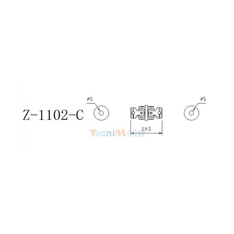 Cardan double Ø5mm/Ø5mm