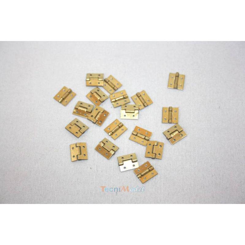 10 Brass-look metal hinges 9x10mm - AERONAUT 7809/03