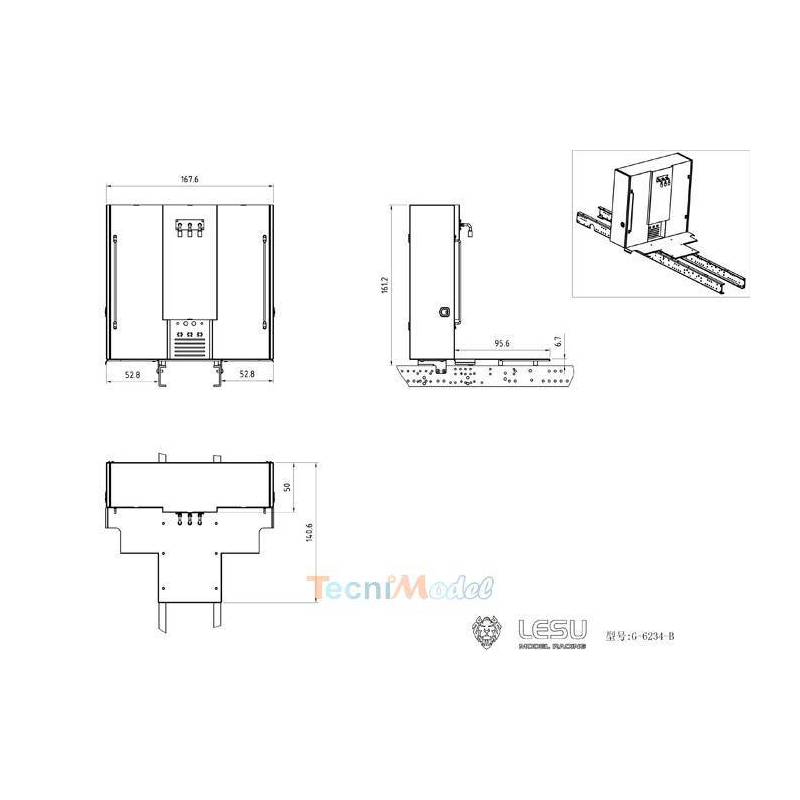 Tour de rangement en métal pour Mercedes Actros 1/14 - LESU G-6234-B