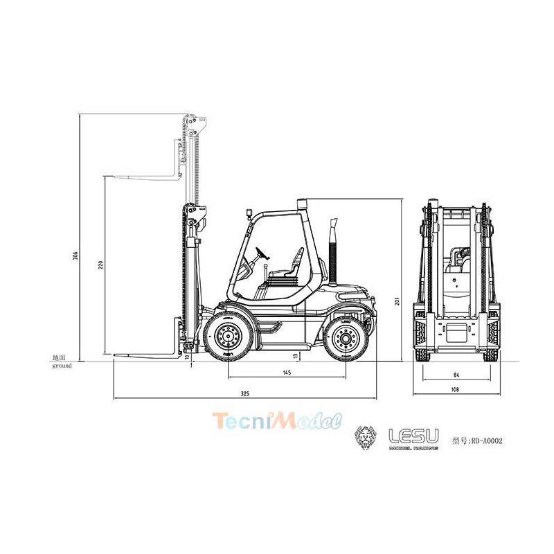 RC 1/14 Hydraulic Kit Linde H40D Forklift by LESU RD-A0002