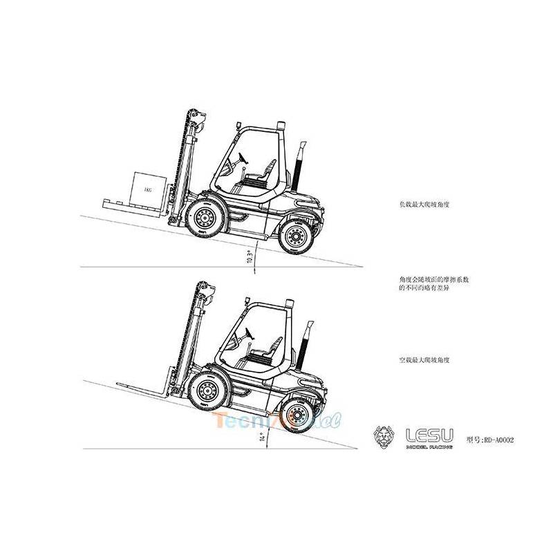 RC 1/14 Hydraulic Kit Linde H40D Forklift by LESU RD-A0002