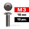 Vis TBHC M3x18mm (x10) Acier Zingué MODELIX UR162318