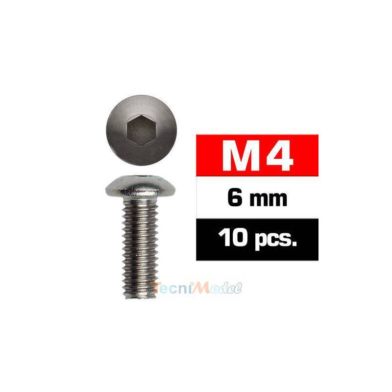 Vis Hexagon socket button head screws M4x6mm (x10) Acier Zingué