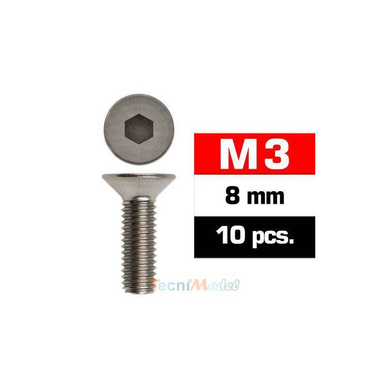 Vis TFHC M3x8mm (x10) Acier Zingué MODELIX UR161308