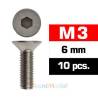 Vis TFHC M3x6mm (x10) Acier Zingué