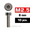 Vis TCHC M2.5x8mm (x10) Acier Zingué
