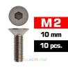 Vis TFHC M2x10mm (x10) Acier Zingué