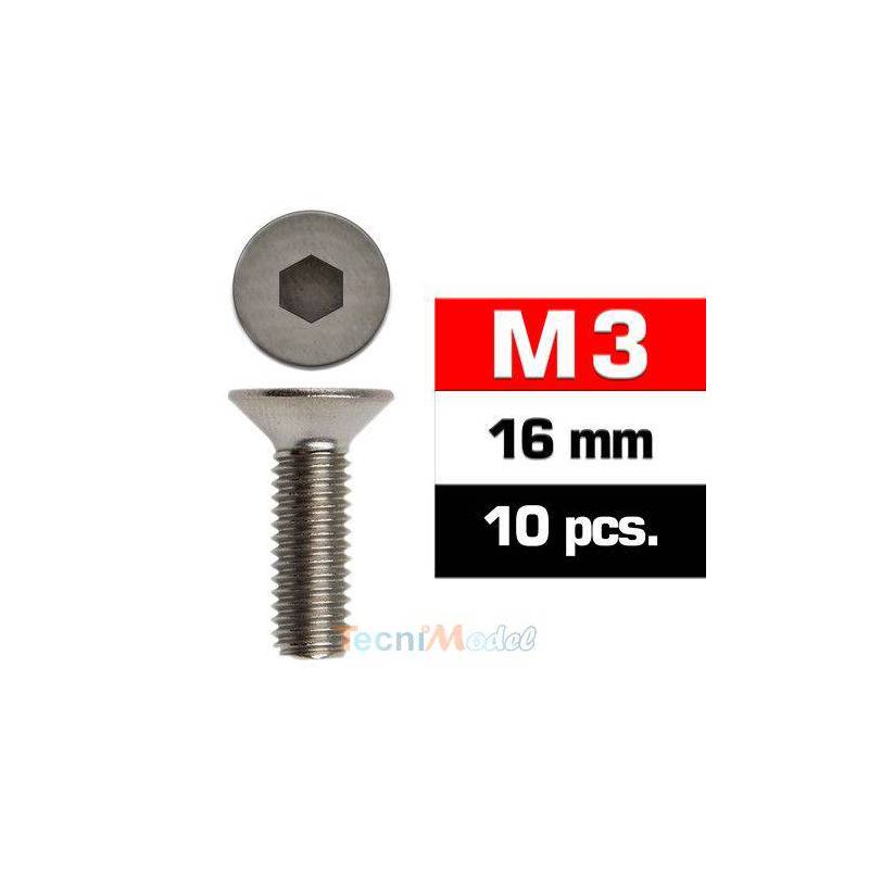 Vis TFHC M3x16mm (x10) Acier Zingué MODELIX UR161316