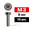 Vis TCHC M3x8mm (x10) Acier Zingué MODELIX UR163308