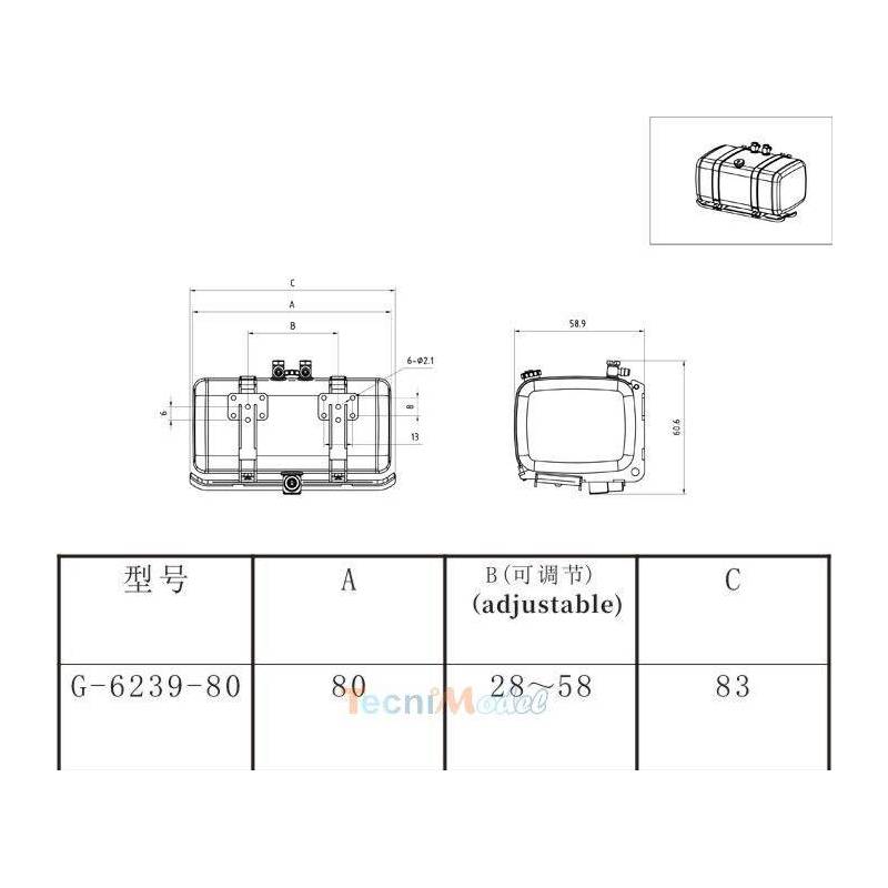 Réservoir Inox 80mm pour Arocs LESU G-6239-80