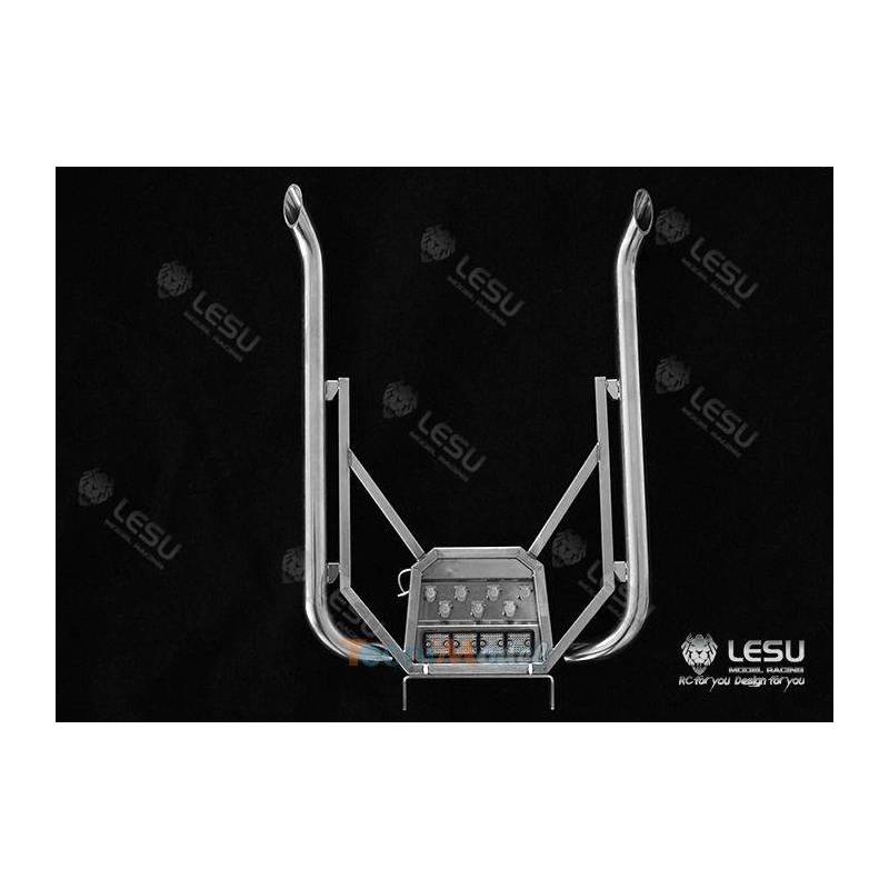 Dual Exhaust for the Rear of a 1/14 Scale RC Truck Cab - LESU G-6248