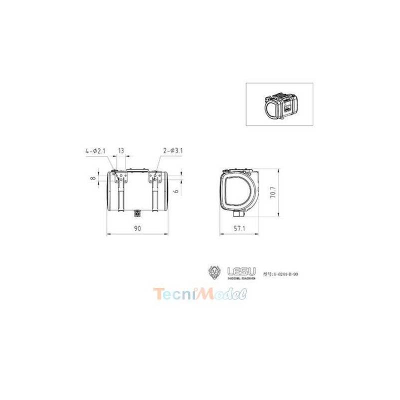 Réservoir pour Volvo avec marche-pied LESU G-6244-B-90-L