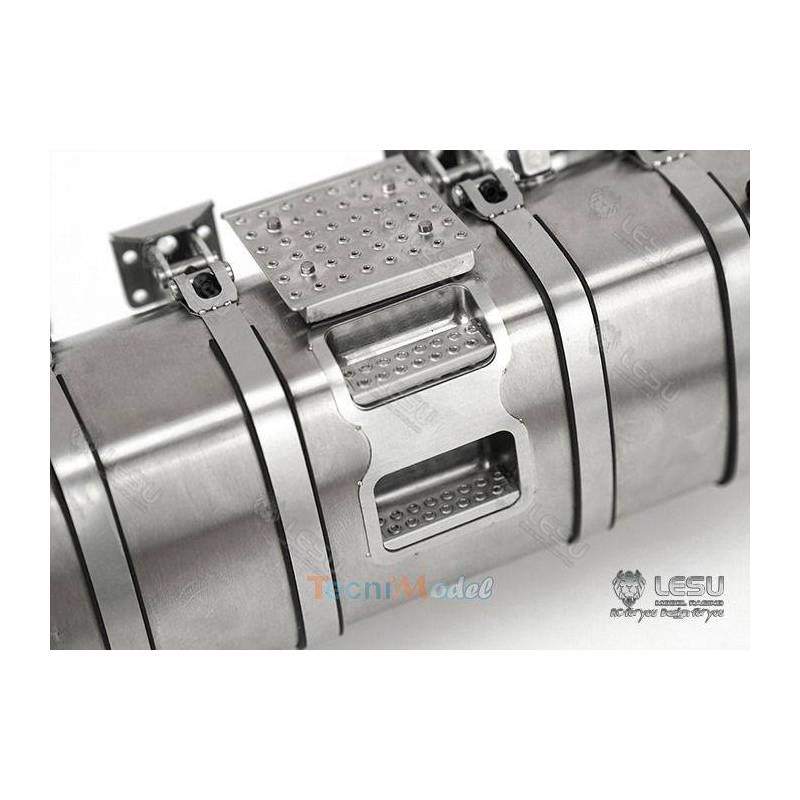 Stainless steel tank 130mm with step for Volvo 1/14 Radio-Controlled Truck