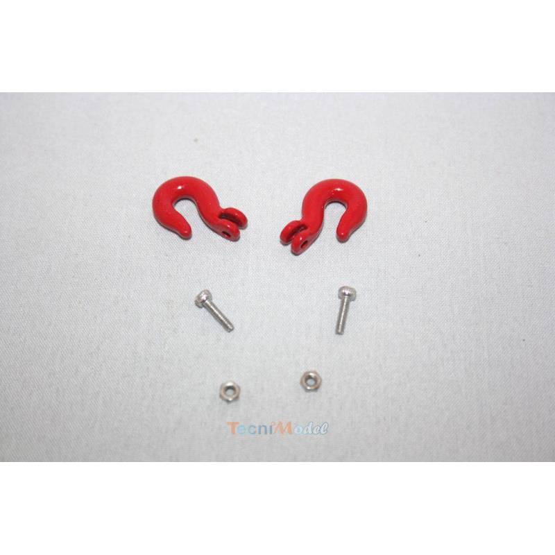 2 Crochets rouges en métal CRSP003