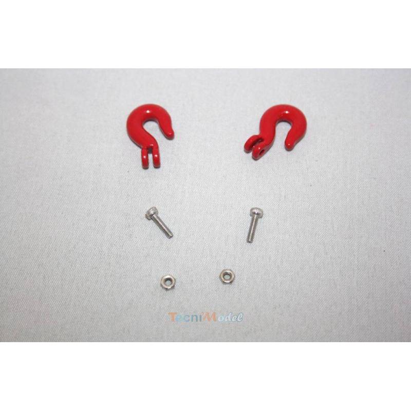 2 Crochets rouges en métal CRSP003