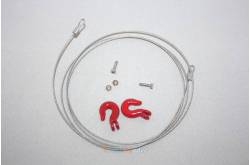 1 Câble acier 80cm +2 crochets rouges en métal