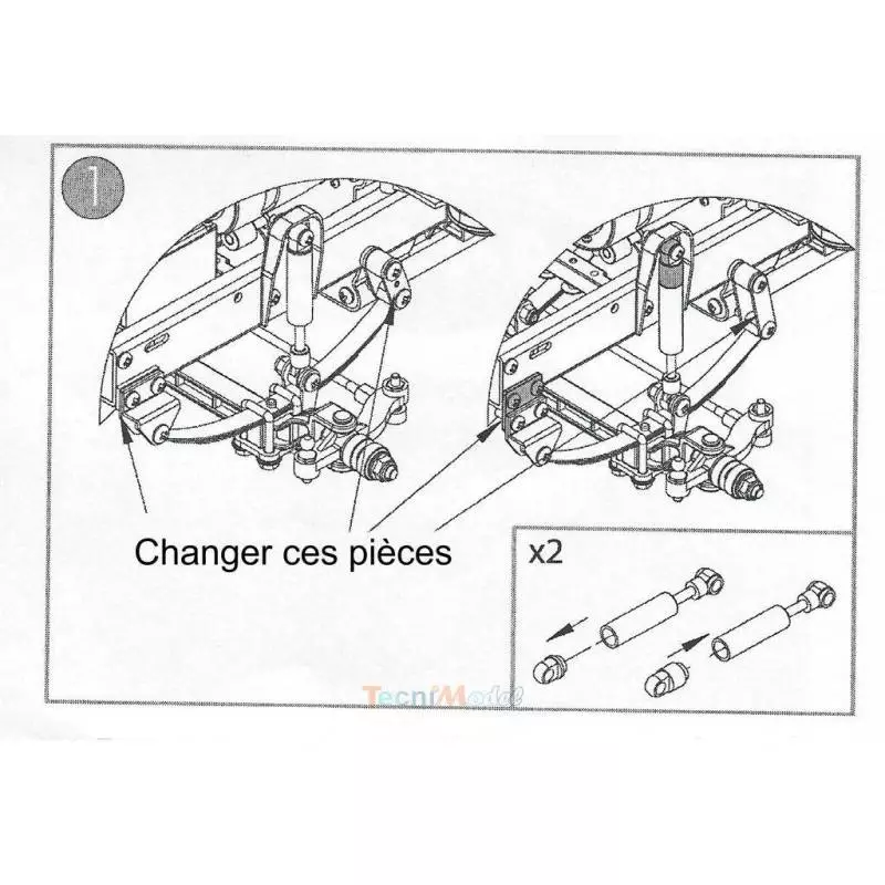 Lifting suspension kit + 8mm 2-axle truck