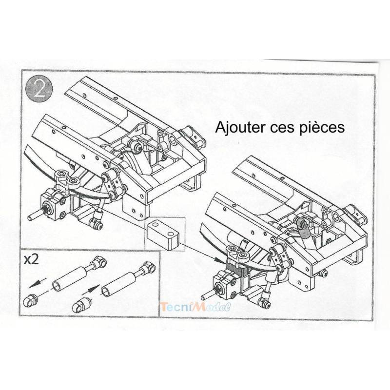 Lifting suspension kit + 8mm 2-axle truck