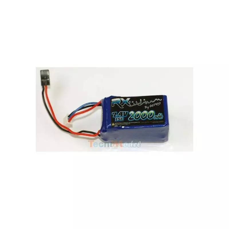 Batterie Lipo Rx 2000mAh / 7.4V / prise servo JR
