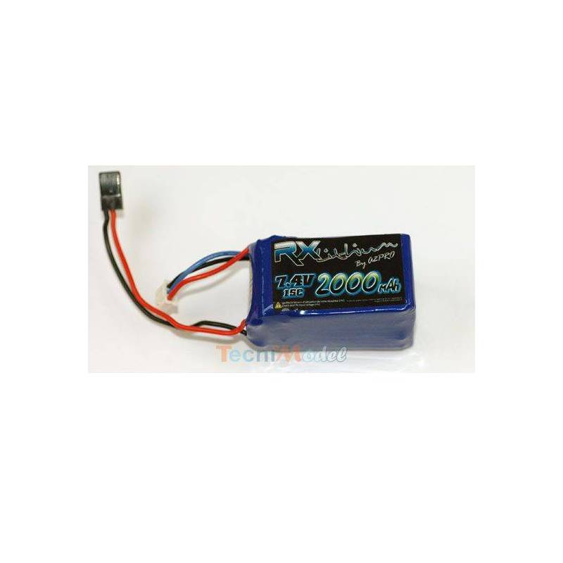 Lipo Rx 2000mAh / 7.4V battery / servo socket JR