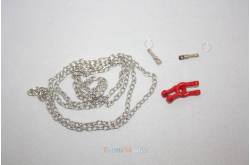 80cm metal chain with 2 red metal shackles - HERCULES HOBBY CRSP004RD