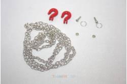 1 Metal Chain 80cm with 2 red metal hooks - HERCULES HOBBY CRSP005