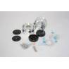 Pair of Black LESU wide front aluminium wheels for axles with Hexagons