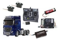 Pack Complet Mercedes Actros 6x4 3363 1/14 Tamiya 56354 avec module lumières et sons