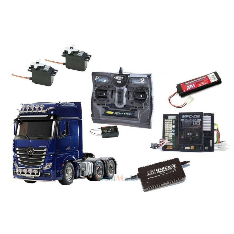 Pack Complet Mercedes Actros 6x4 3363 1/14 Tamiya 56354 avec module lumières et sons