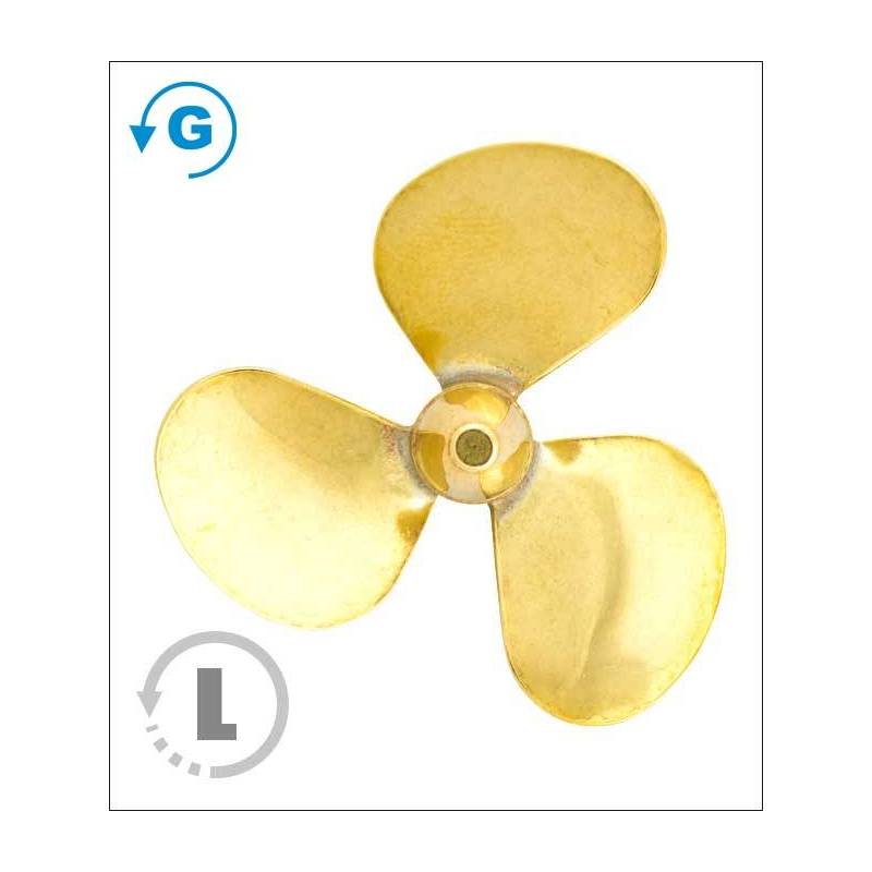 Hélice laiton tripale Ø60/M4/Gauche
