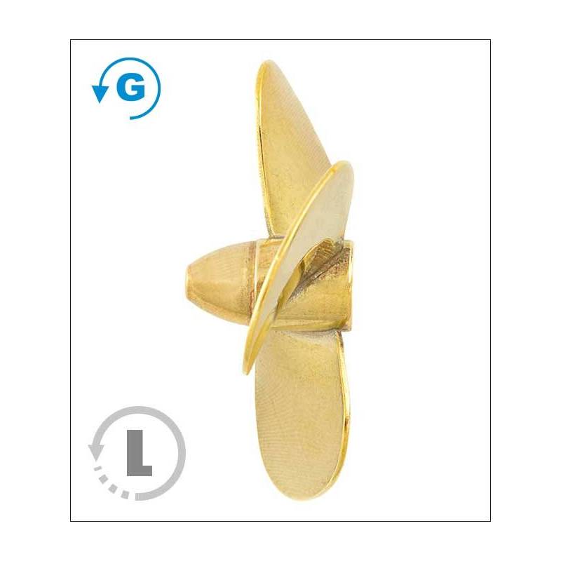 Hélice laiton tripale Ø60/M4/Gauche