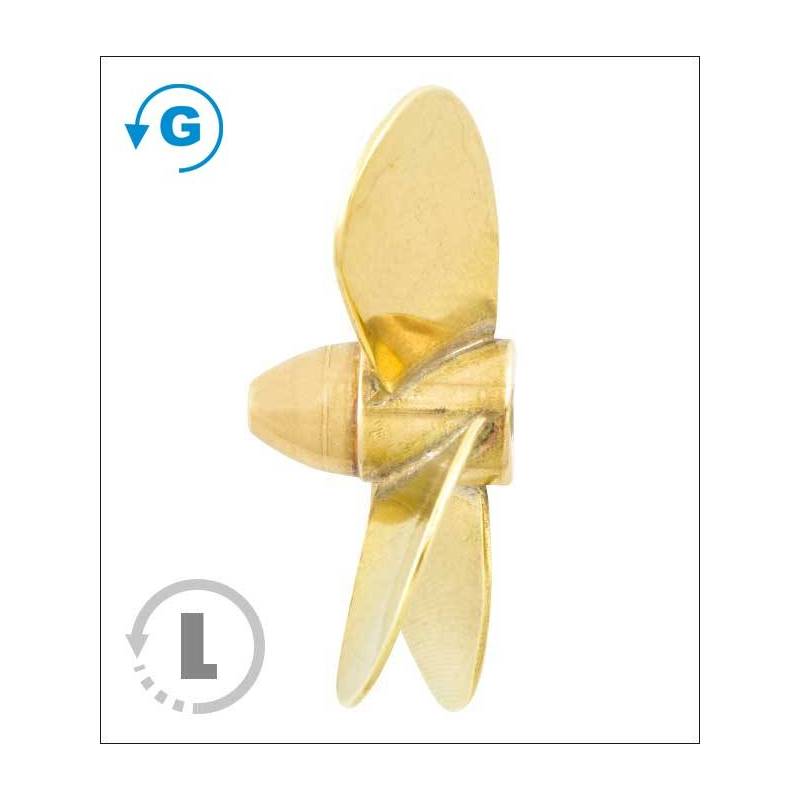 Hélice 4 pales laiton Ø65mm M5 gamme 147 type A Raboesch Gauche rb147-24A