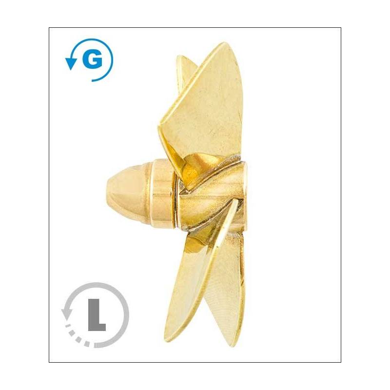 Hélice 4 pales laiton pour tuyère Ø30mm M4 Gamme 149 Type A Raboesch gauche rb149-02