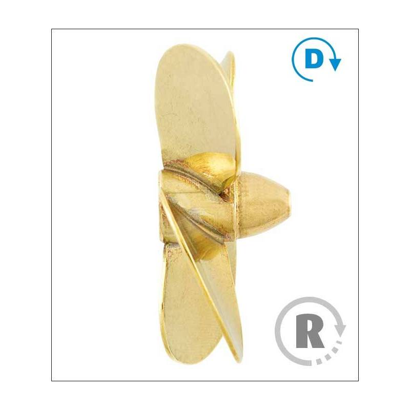 Hélice 4 pales laiton Ø50mm M4 gamme 174 type D Raboesch droite rb174-09