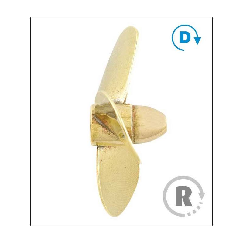 Hélice tripale laiton Ø75mm M5 gamme 146 type A Raboesch Droite rb146-27