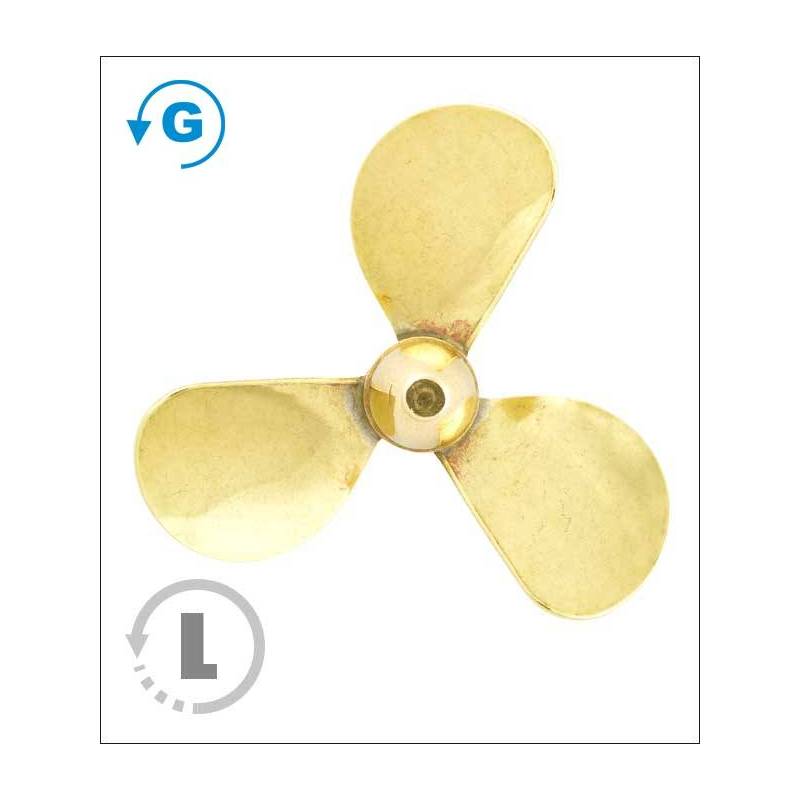 Hélice tripale laiton Ø55mm M4 gamme 146 type A Raboesch gauche rb146-20