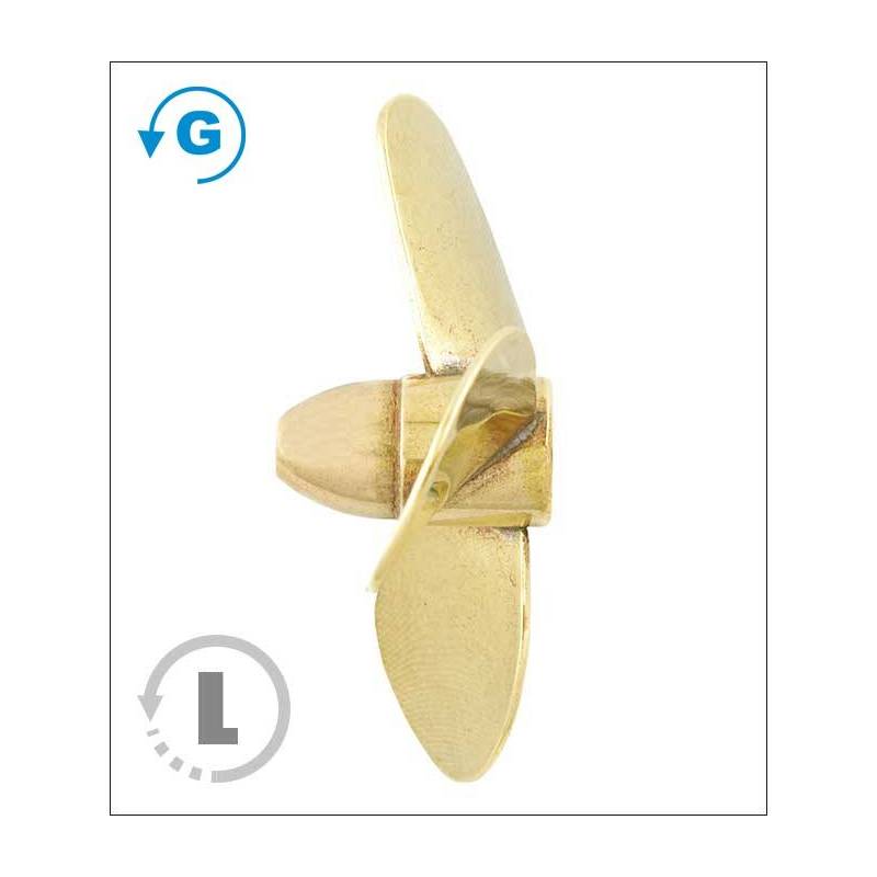 Hélice tripale laiton Ø20mm M2 gamme 146 type A Raboesch gauche rb146-02a