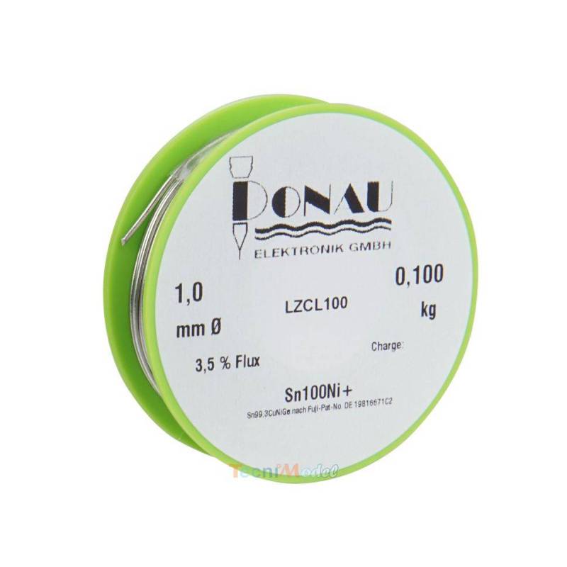 Fil d'étain pour soudure Ø1mm avec 3,5% de flux - DONAU LZCL100