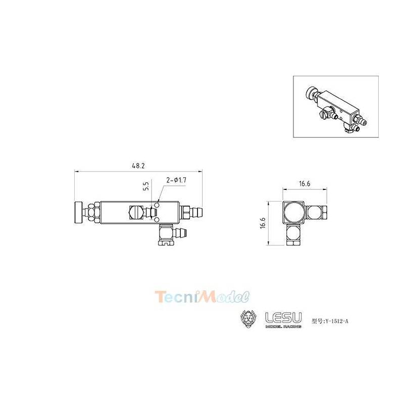 Régulateur de pression hydraulique 3 voies - LESU Y-1512-A