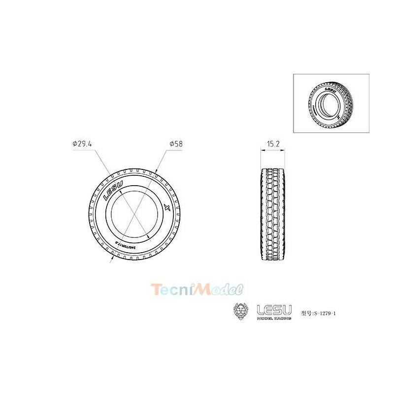 Paire de Pneus 59mm LESU