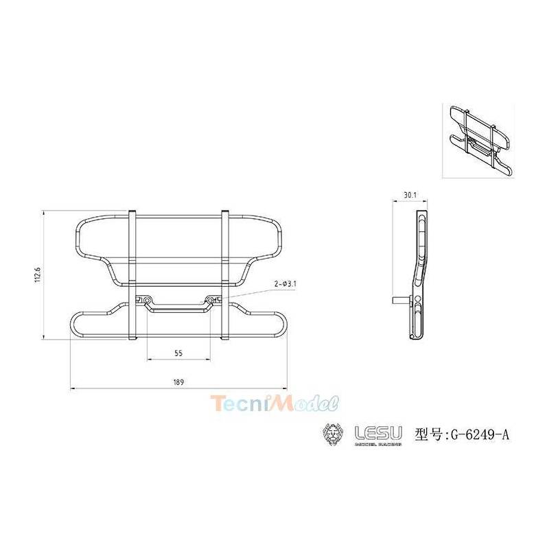 Pare-Buffle pour Volvo Tamiya LESU G-6249-A