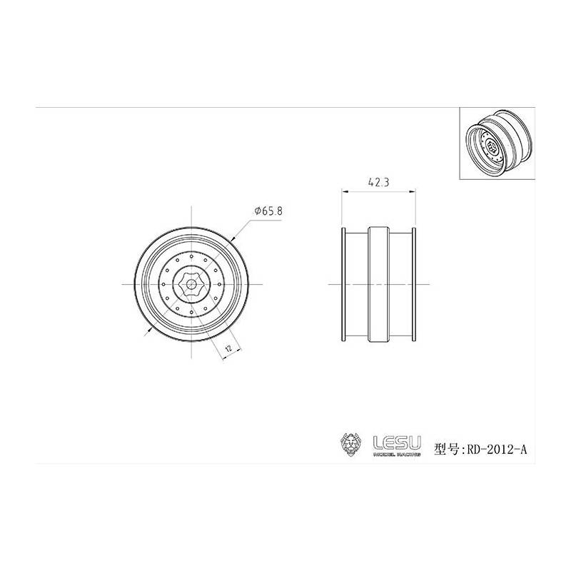 Paire de jantes Alu avant pour tracteur 1/16 Bruder
