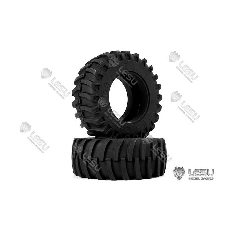 Paire de pneus Arrières pour tracteur 1/16 Bruder