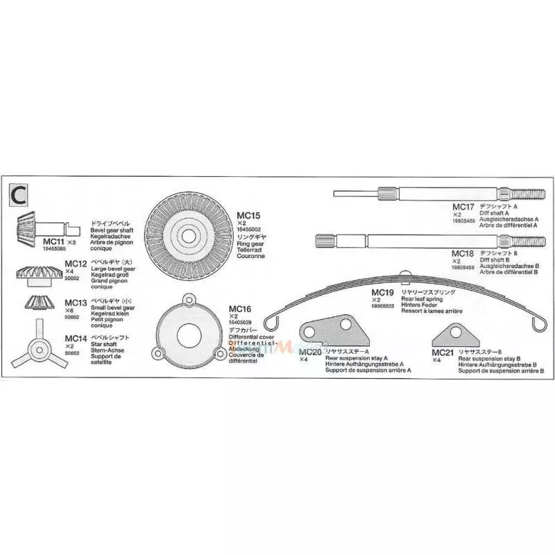 Tamiya C bag parts for Volvo tow truck