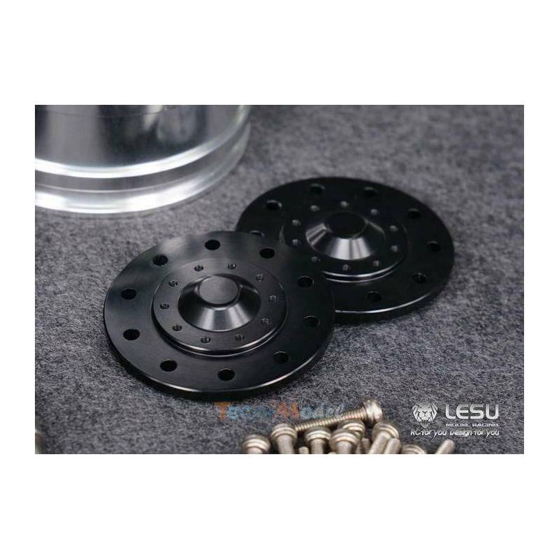 Paire de jantes alu avant larges Black LESU pour essieux avec Hexagones