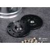 Pair of aluminium black LESU wide front wheels for axles with hexagons